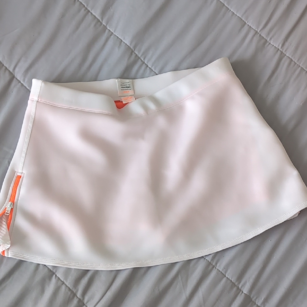 Roxy White and Orange Andreas Courtéges Skirt Size Medium